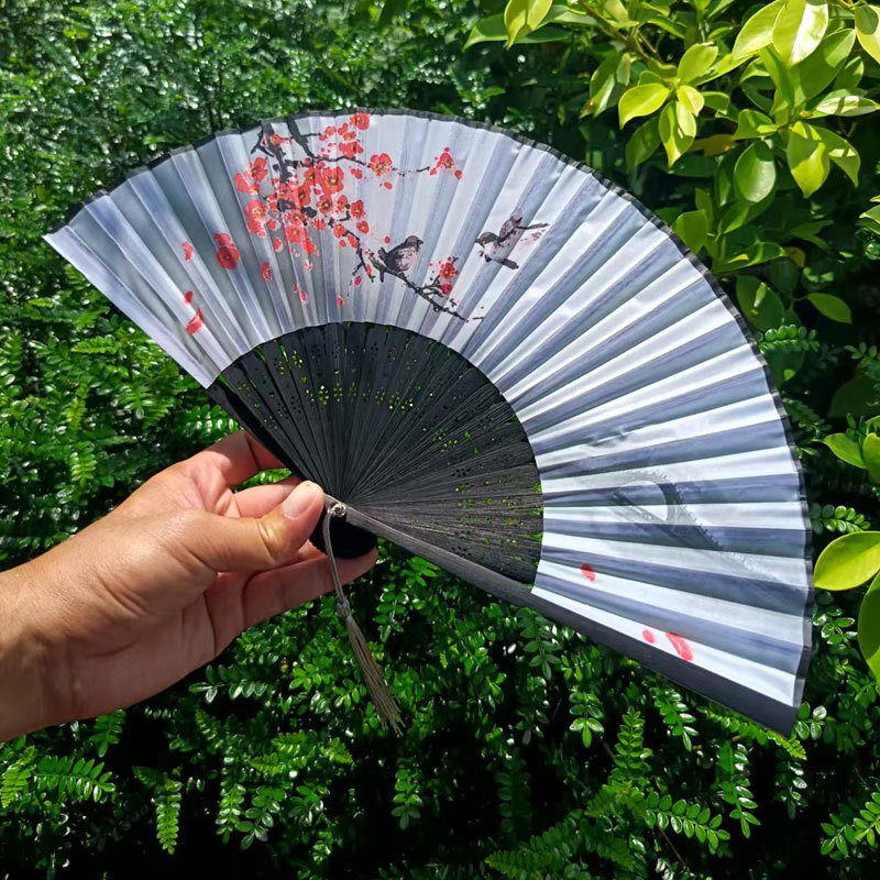 Picture of Folding Fan Bamboo Ancient Fan Student Girl Chinese Style Small Fan Scenic Spot Export Wholesale Retail Gift Decorative Fan