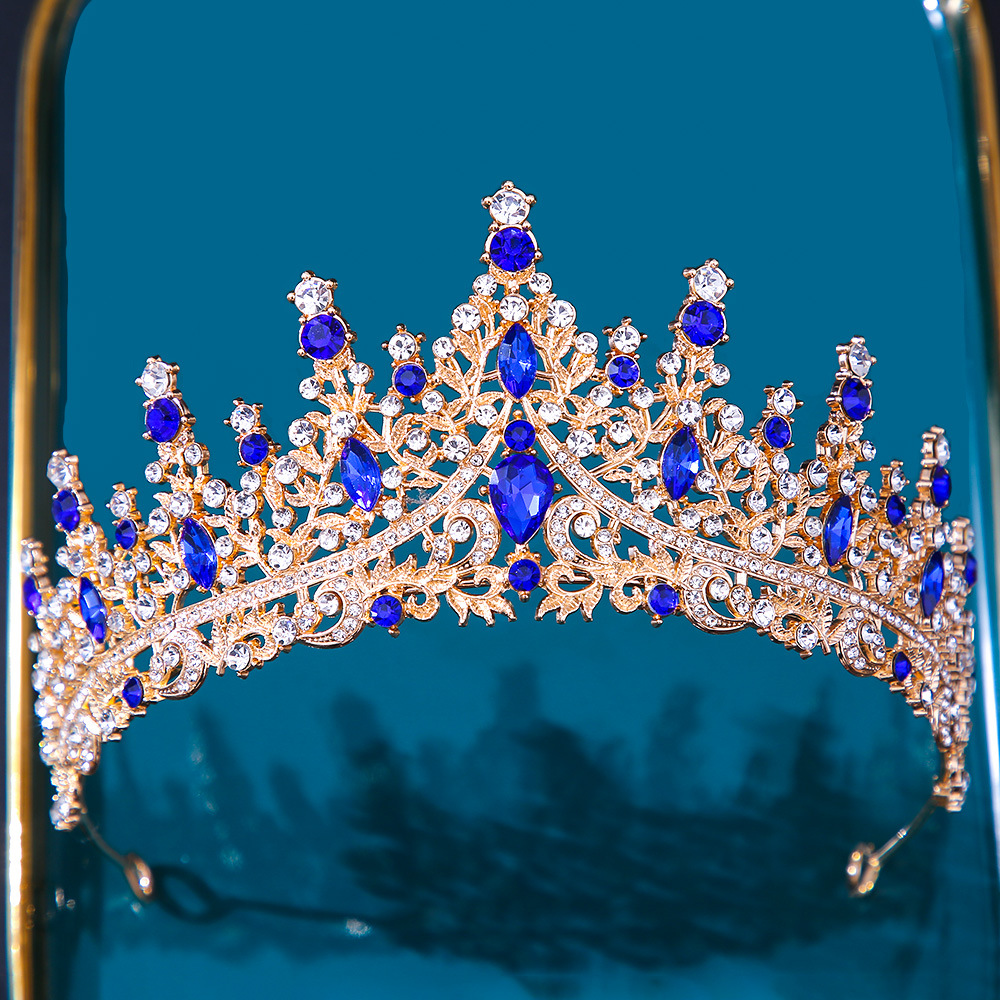 Picture of Bridal Crown New European-style headdress alloy with rhinestone crystal wedding dress accessories Amazon hair accessories
