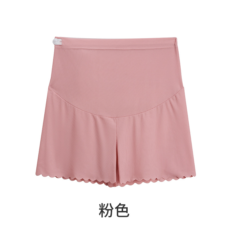 Picture of Ice Silk Pregnant Women's Pants Lightweight Pregnant Women's Shorts Abdomen-supporting Three-part Pants for Outer Wear Summer Loose Safety Anti-light Leggings