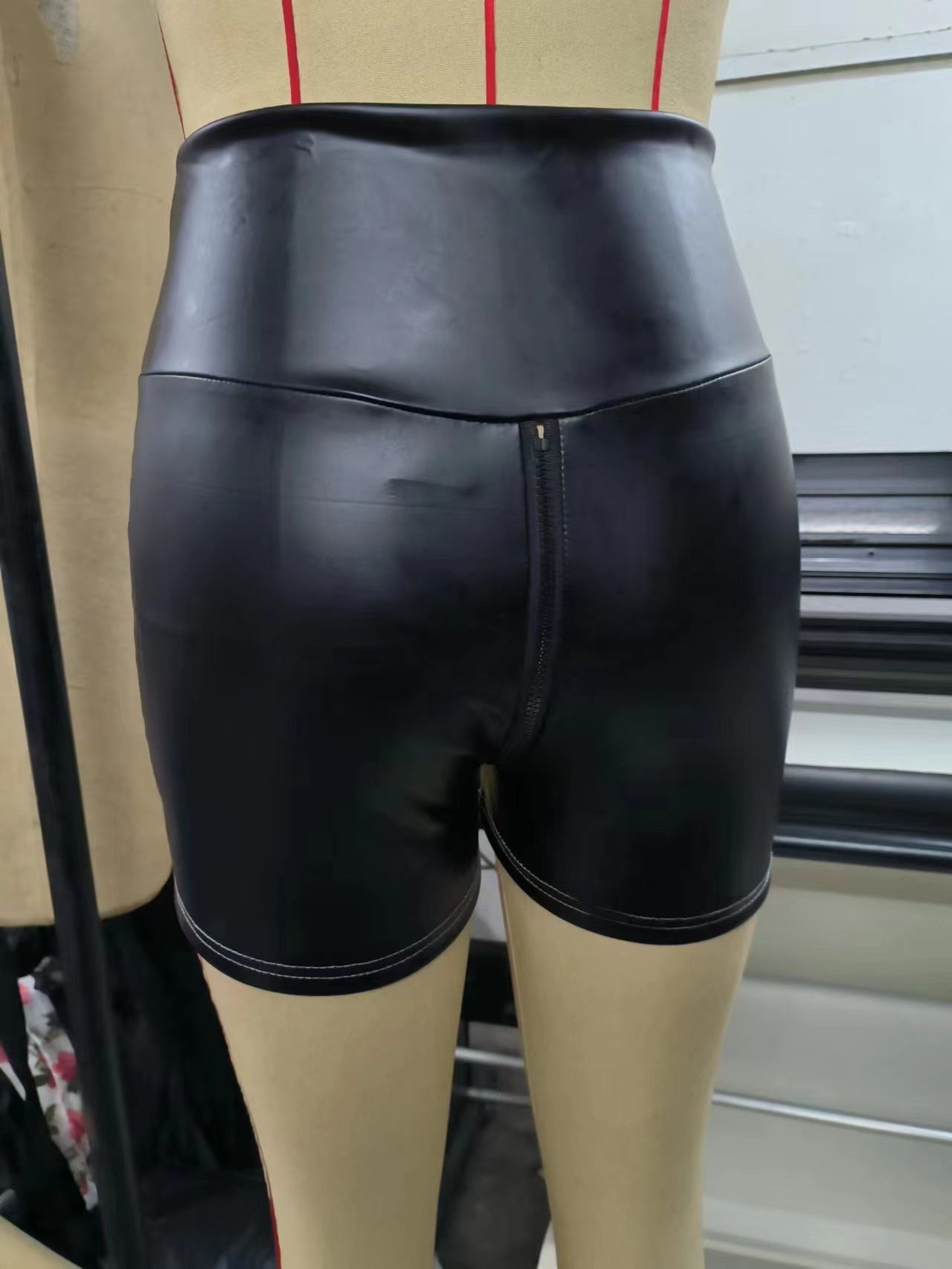 Picture of Amazon Crossing Sexy Black Matte pc Leather Open Crotch Pants for Exotic Women