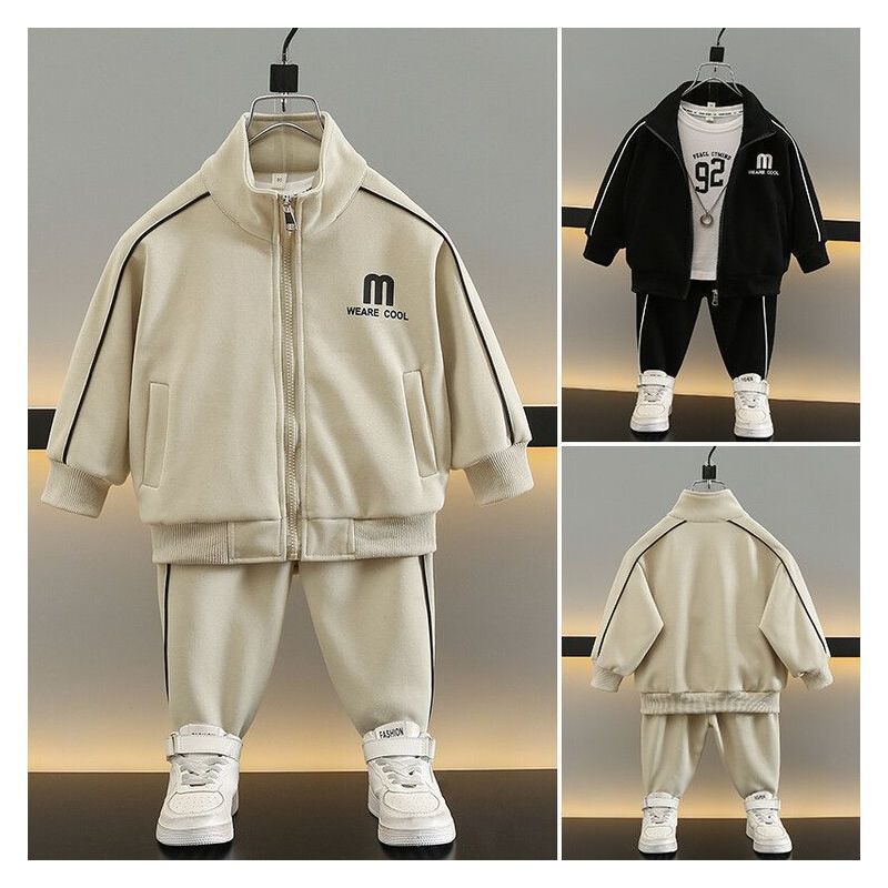 Boys' Spring and Autumn Clothes suit 2024 New Korean Style Casual Spring Children's Sportswear Two-Piece Children's Clothes