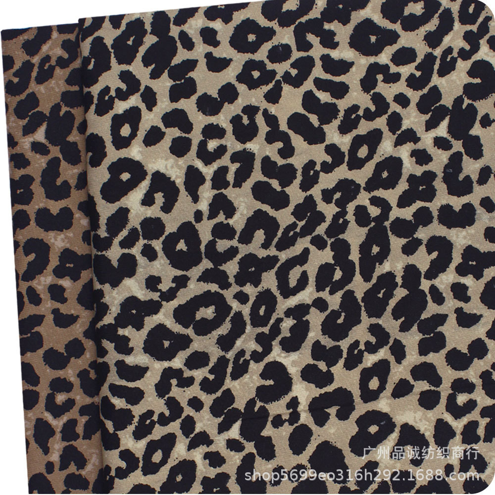 Autumn and winter twill velvet print twill sanding leopard print fashion printed cloth women's coat pants hat fabric