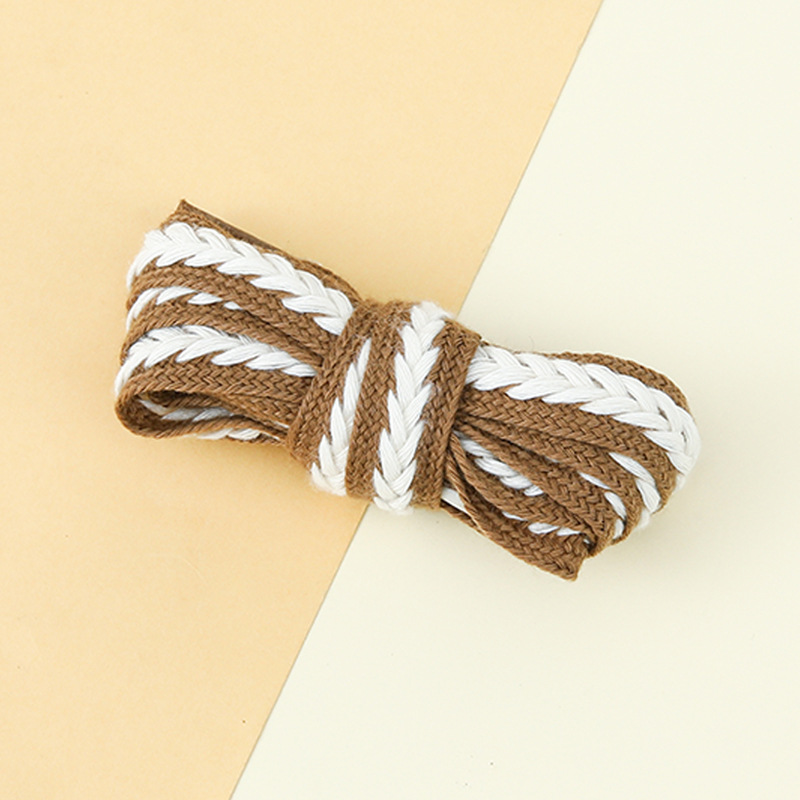 Picture of Marshmallow Two-Color Wheat Ear Shoelaces 1.5cm Casual Shoes Sneakers Twist Woven Cotton Shoelaces Ready for Cross-Border Wholesale