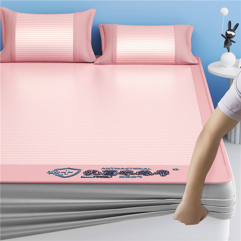 Picture of 2025 Explosions Antibacterial Ice Silk Mat Summer Sleeping Naked Maternal and Infant Class Air-conditioned Mat Machine Washable Folding Bed Cover Soft Mat