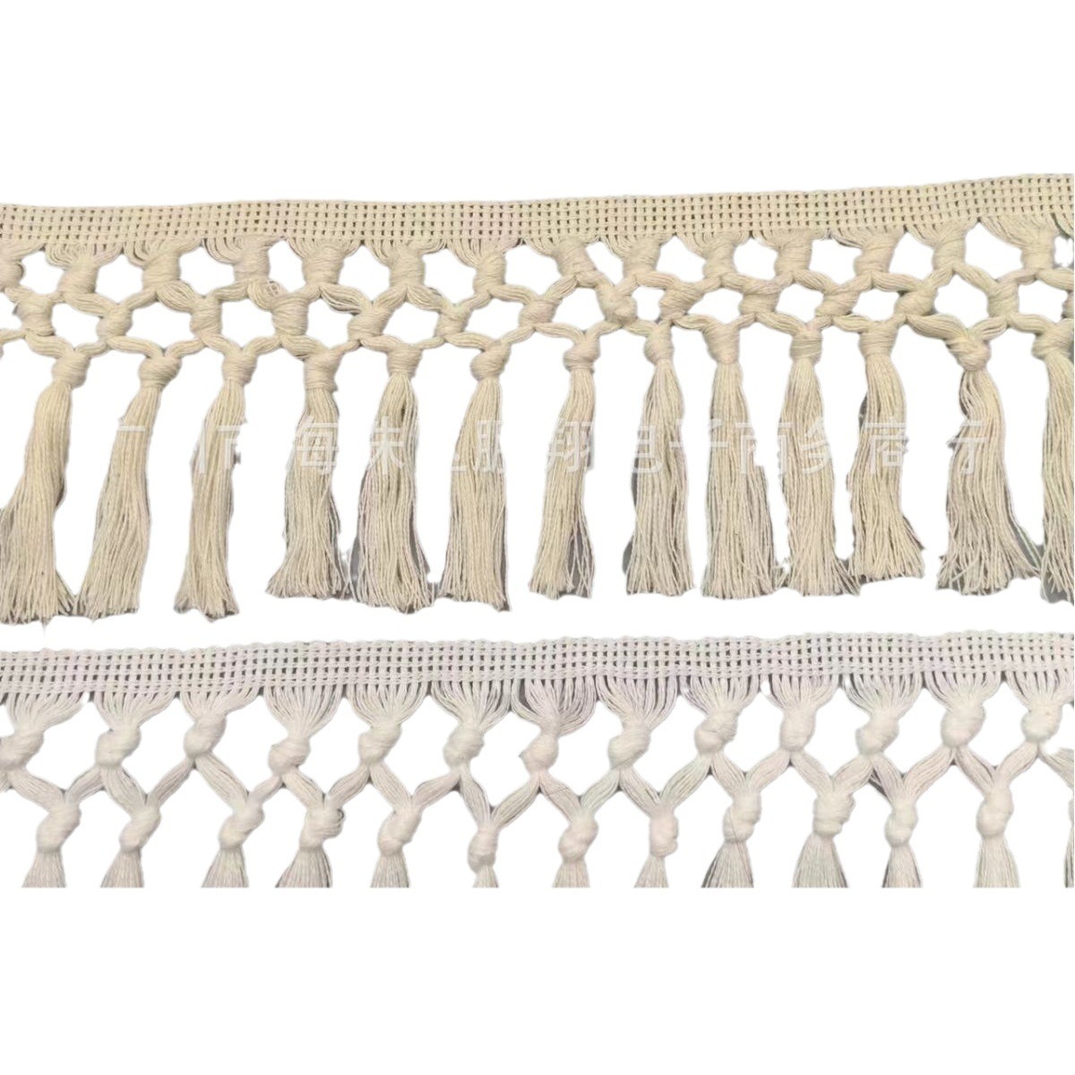 Factory in stock hand knotted cotton tassel row whisker lace hanging ear home textile carpet mat curtain clothing ingredients