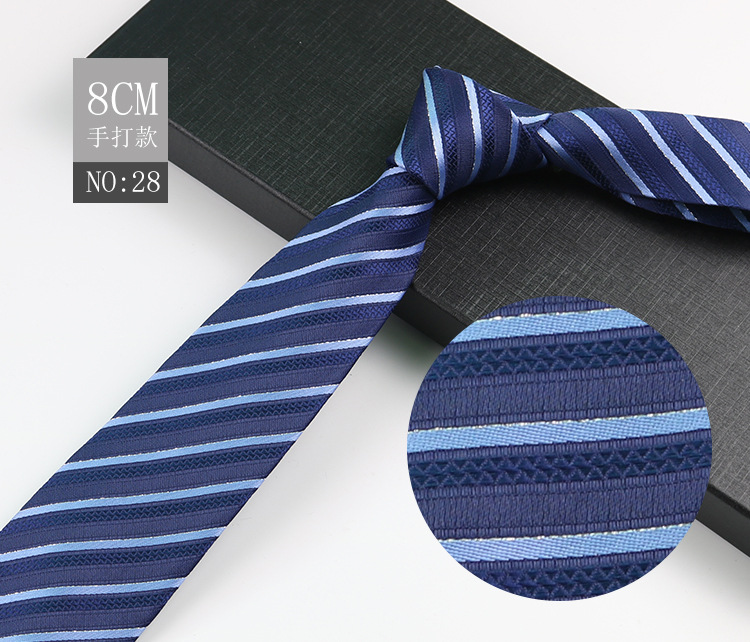 Picture of Men's Tie Business Shirt Stripesd Security Professional Formal Wear Wholesale Plus Logo Manufacturer 8cm Hand-Made
