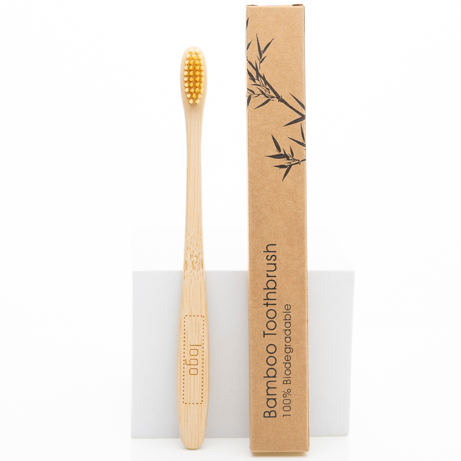 Picture of Hotel Disposable Bamboo Toothbrushes, Multi-Color Soft and Hard Bristles, Biodegradable Bamboo Toothbrushes, Customizable with Logo, Set Packaging