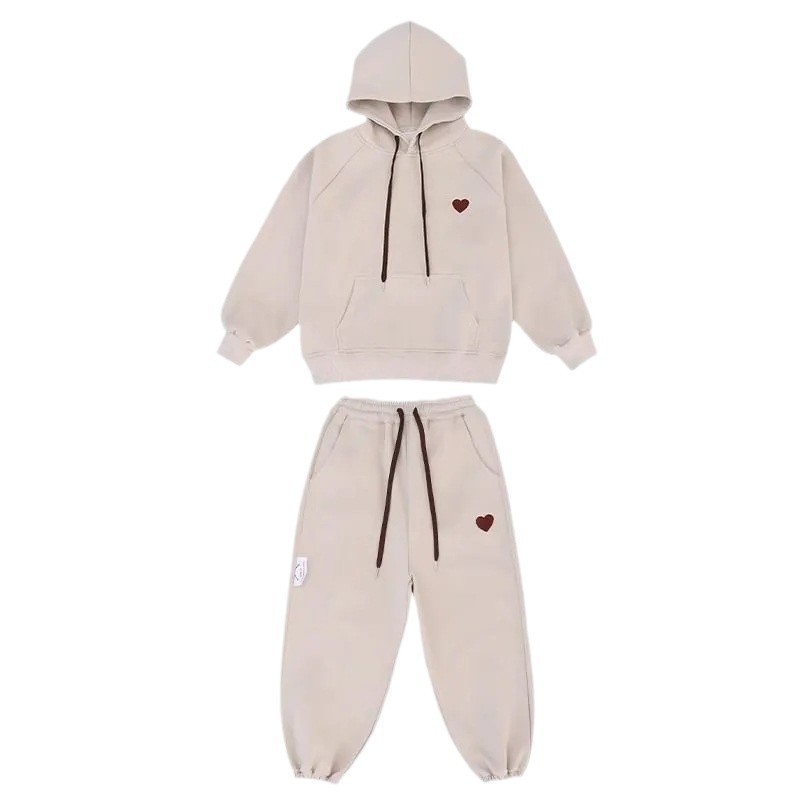 Picture of Chinese cotton composite Beibei velvet girls suit 2025 new autumn girls fleece-lined two-piece children's fashion