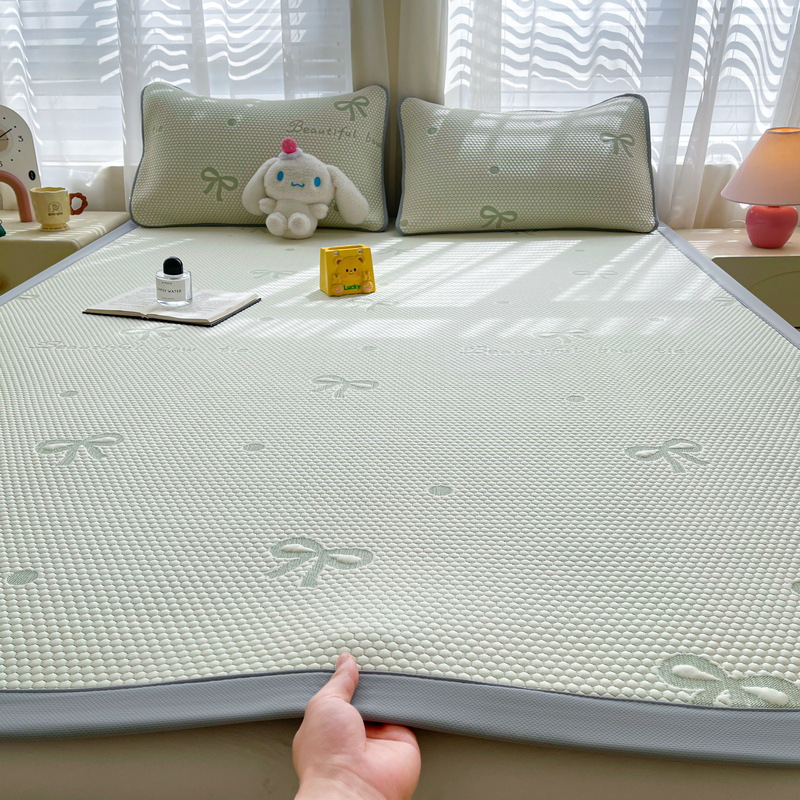 Picture of Bingdoudou Three-Piece Summer Cooling Mat Set, Ice Silk Mat Mattress, Machine Washable, Suitable for Infants and Toddlers, Air-Conditioned Soft Mat
