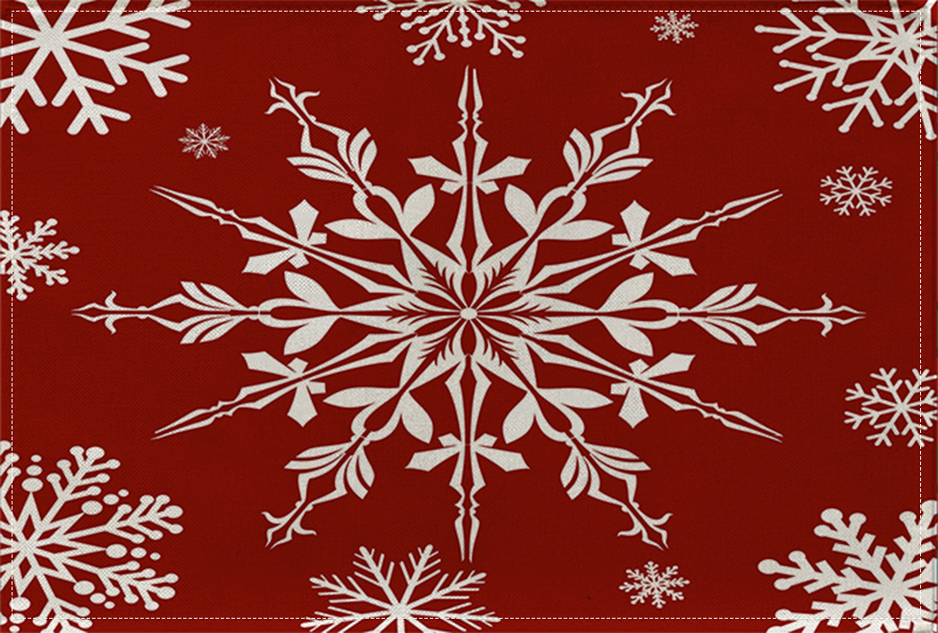 Picture of Christmas Placemat Scandinavian Style English Letter Napkin Western Restaurant Tablecloth Single Layer Linen Insulation Mat Table Mat