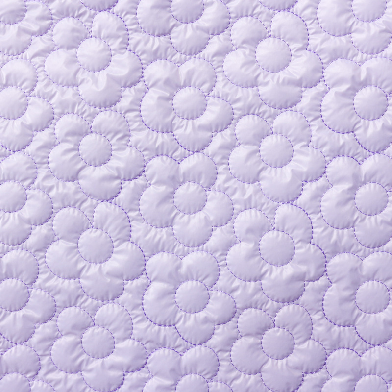 Picture of Designer Nylon Quilted Embroidered Fabric Wholesale Plant Small Flower Cotton Coat Makeup Bag Quilted Embroidered Fabric