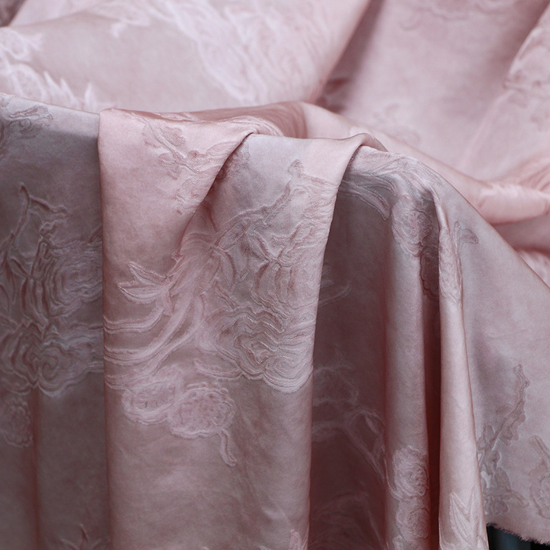 Picture of [Dirty Pink] New Chinese Style, Simple and Poetic Oriental Aesthetics, Wabi-Sabi Style, Silk Jacquard Dirty Dyed Fabric