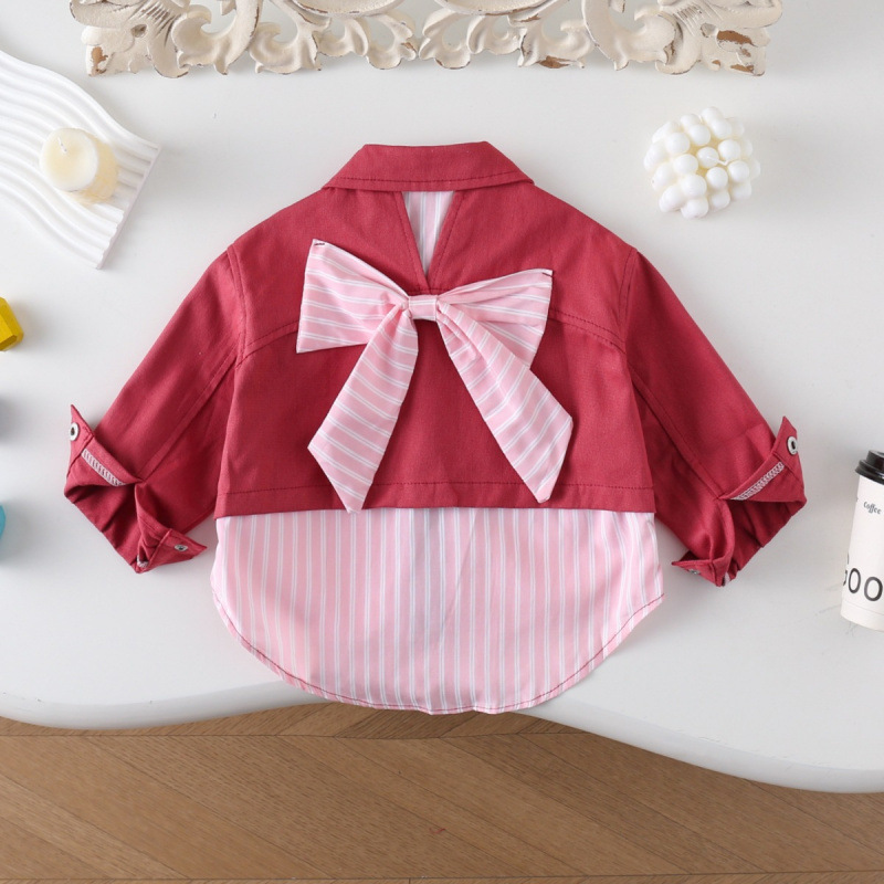 Picture of Girls' Coat Children's Shirt 2024 Spring Clothes for Baby Girls Spring and Autumn Korean Shirt Children's Thin Top Trendy