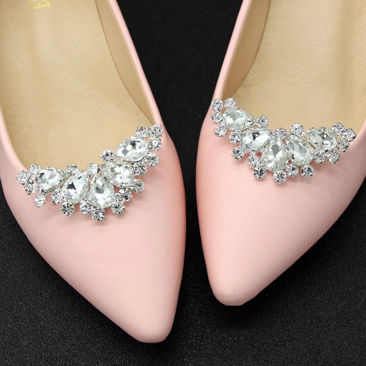 Detachable Lazy Daily All-match Shoe Buckle Clip High Heels Shoe Flower Bridal Wedding Shoes Metal Rhinestone Shoe Buckle