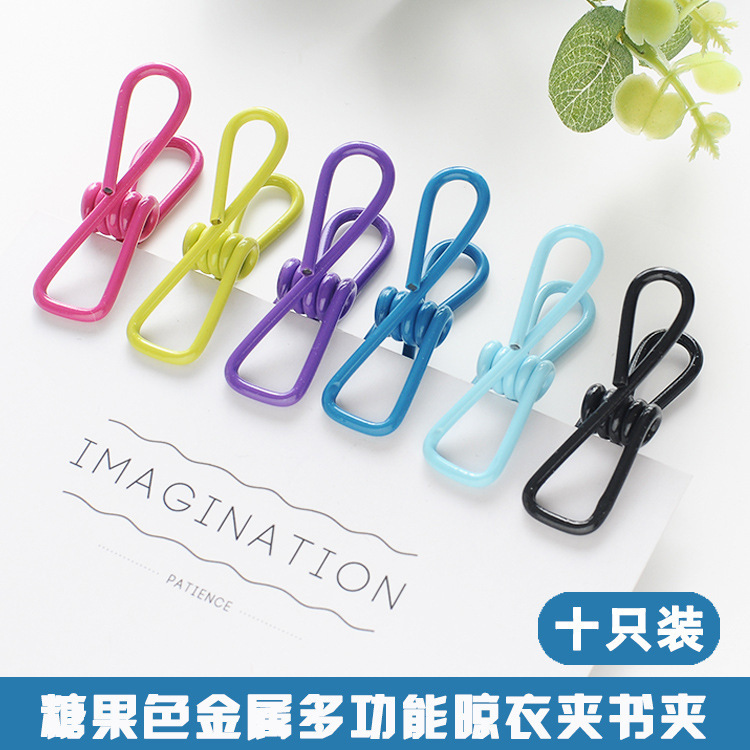 Picture of 10 Pack Color Multi-purpose Clip Drying Clip Clothes Clip Clothes Clip Strong Windproof Clip for Cold Clothes