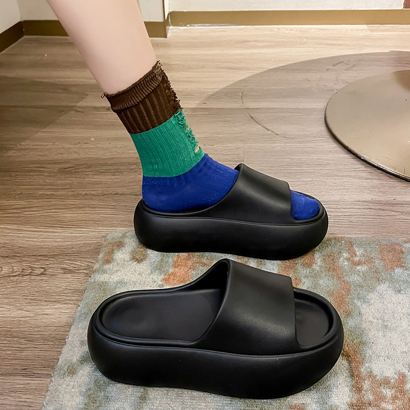 7.0 Shit Feeling EVA Thick Bottom Height Raise Sandals and Slippers Women's Summer Home Indoor and Outdoor Wear Seaside Beach Simple Soft