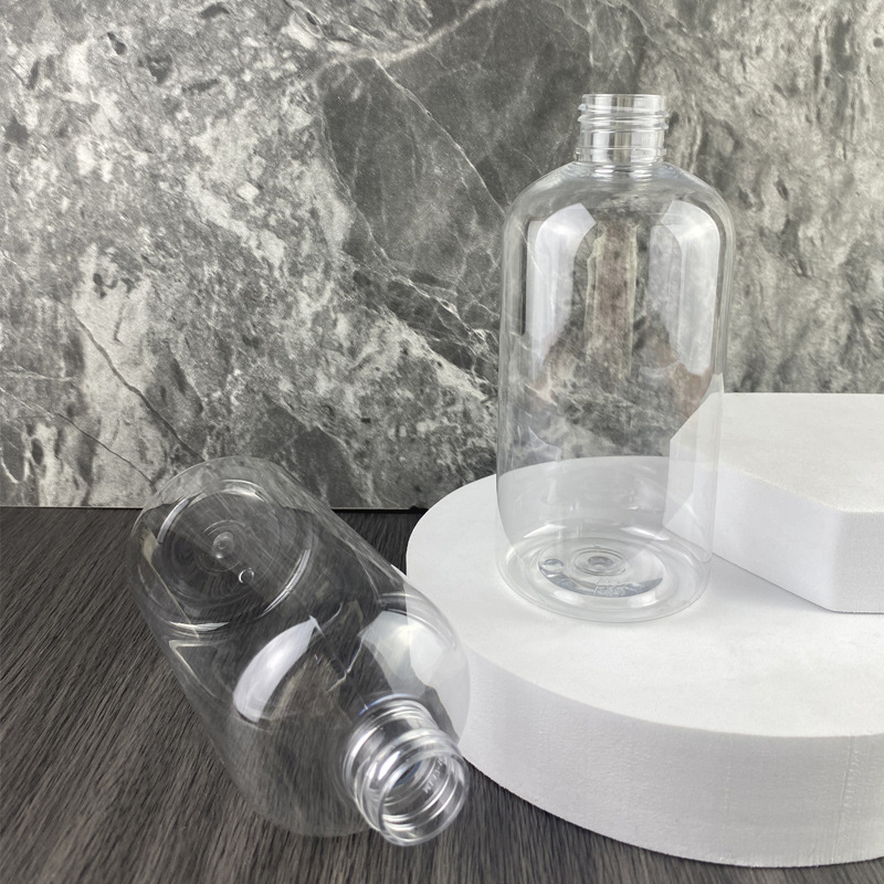 Factory direct supply 24 teeth 360ml round shoulder bottle PET original site bottle colorless transparent brown 17g cylindrical bottle
