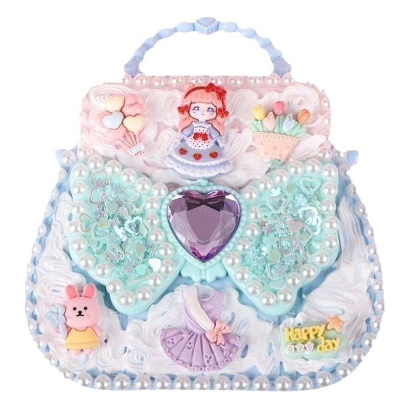 New Simple Toy Bag Girls Cream Glue Plastic Satchel Cross-Body Bag Kidsren DIY Jewelry Storage Box Wholesale