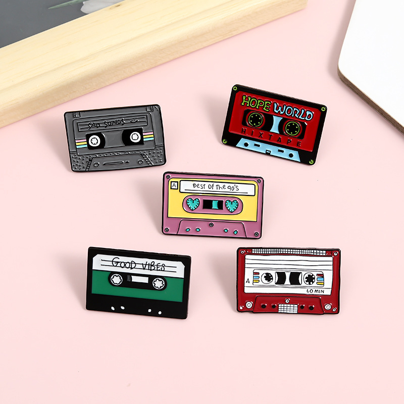Cartoon Creative Personality Tape Series Jewelry Brooch Pink Red Green Badge Creative Badge