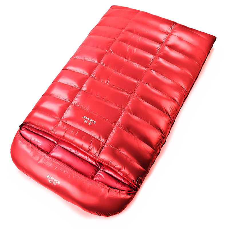 Picture of Factory wholesale double sleeping bag machine washable white duck down outdoor camping sleeping bag adult double travel sleeping bag in stock