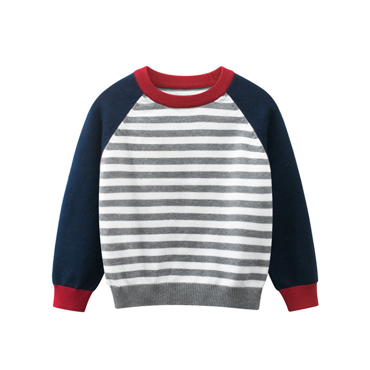 Picture of Korean Style Kidsren's Clothing Kidsren's Knitwears Wholesale 2024 Spring Boys' Knitted Knitwears Stripesd Pullover Bottoming One Piece Consignment