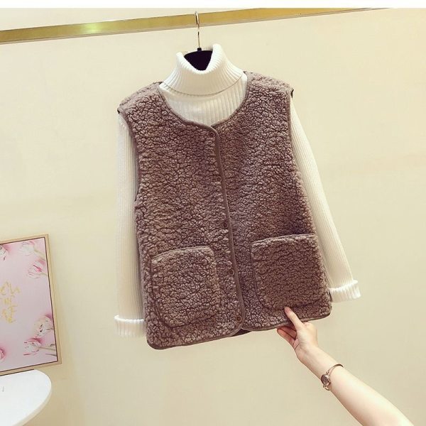 Picture of 2023 Winter New Style Gentle Vest Round Neck Single-Breasted Vest Jacket Slimming Look Cashmere Cardigan for Women