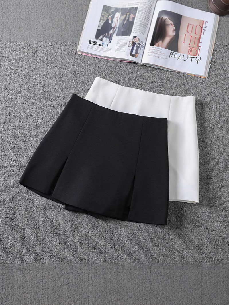 High-Waisted Slit Skirt for Women, New Spring and Summer Plus-Size Anti-Exposure Pants Skirt, Fashionable Versatile Solid Color A-Line Short Skirt