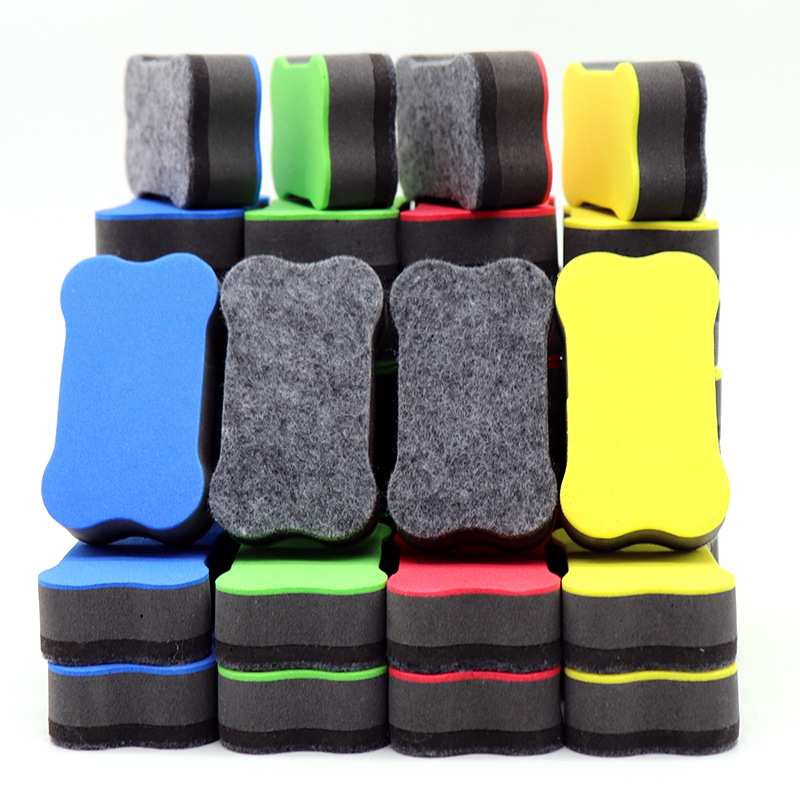 Picture of Factory wholesale magnetic small bone whiteboard eraser EVA felt cloth chalk eraser children's cleaning small board eraser blackboard brush