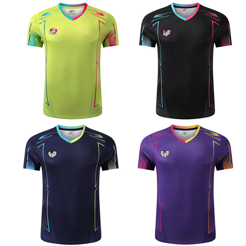 Picture of New Table Tennis Uniforms for Men and Women, Quick-Drying Short-Sleeved Student Kidsren's Tops, Women's Training Uniforms, Group Purchase Team Uniforms, Summer 2201