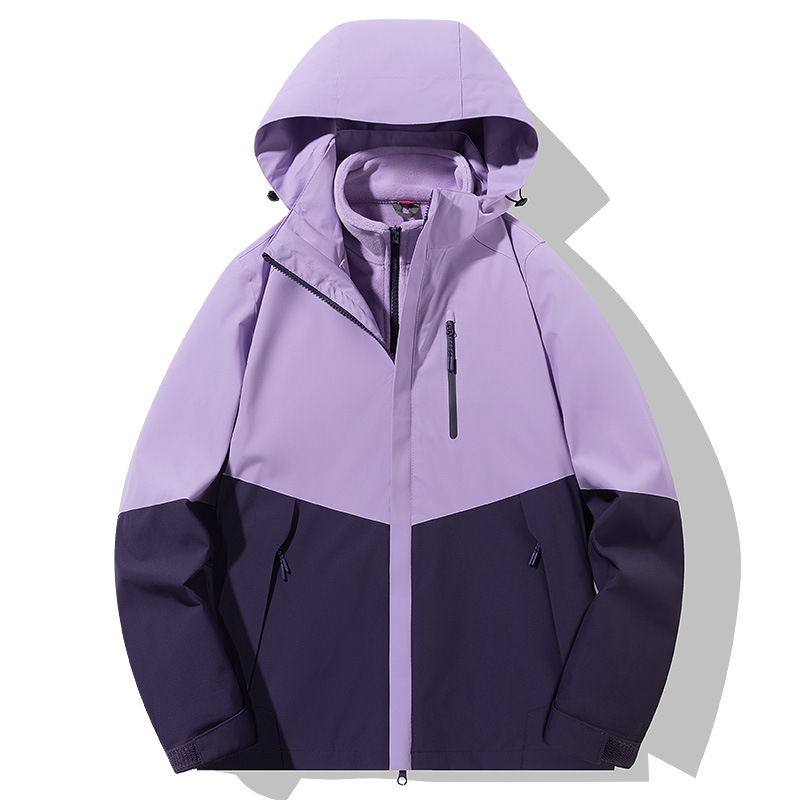 Picture of 2024 new color matching new charge clothing three-in-one outdoor plus size detachable mountain outdoor couples overalls