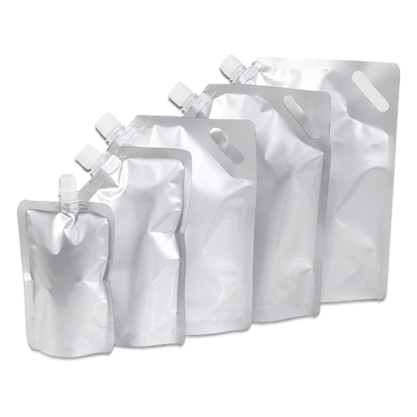 Portable Fresh Beer Suction Mouth Packaging Bag Aluminum Plated Heat Resistant Hard Material Self-standing Bag Food Grade Oblique Mouth Milk Tea Thickened Suction Mouth Bag