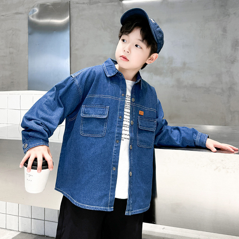 Picture of Boys' Denim Shirt Autumn 2025 New Fashion Children's Spring and Autumn Clothes Children's Coat Long Sleeve Foreign Trade Shirt