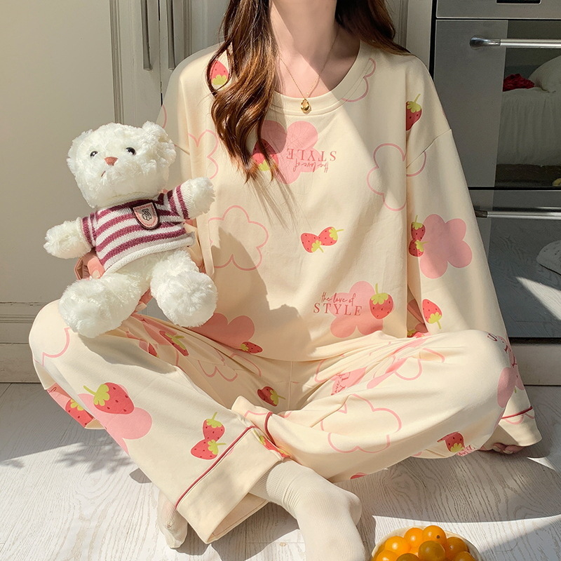 Picture of New Pajamas Women's Spring and Autumn Long-sleeved Student Dormitory suit Korean-style Loose Winter Outfit Internet Celebrity Home Clothes