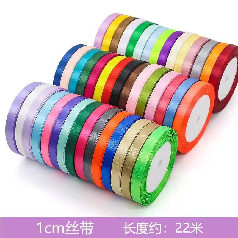 Ribbon manufacturers 1cm polyester color ribbon diy gift packaging ribbon flowers cake wedding ribbon wholesale