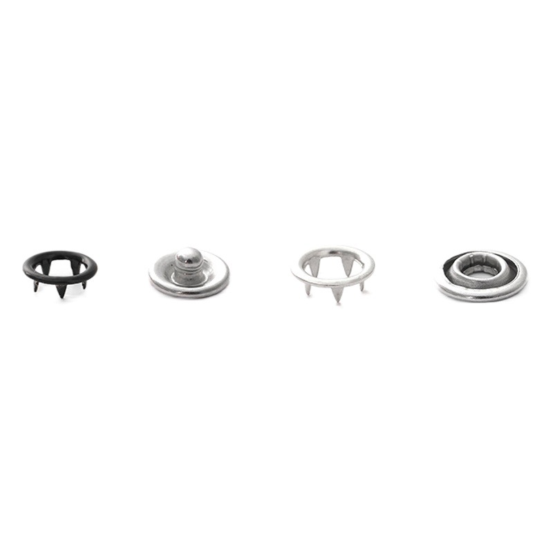 Source Factory Stainless Steel Colorful Hollow Solid Five-claw Buckle Set Five-grip Buckle Baby Hidden Buckle Snaps