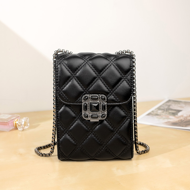 Photo Print Leather New Fashion Shoulder Bag All-match Mini Chain Rhomboid Small Chanel Style Crossbody Bag Korean Style Mobile Phone Bag