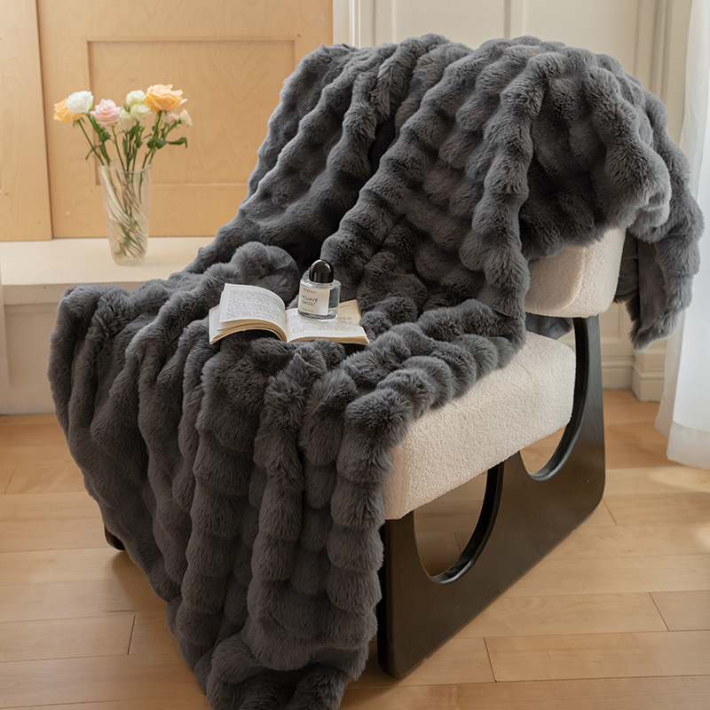 Picture of Thickened Class a Imitation Rabbit Velvet Blanket Milk Velvet Cover Blanket Winter Warm Sofa Coral Velvet Lunch Blanket Soft