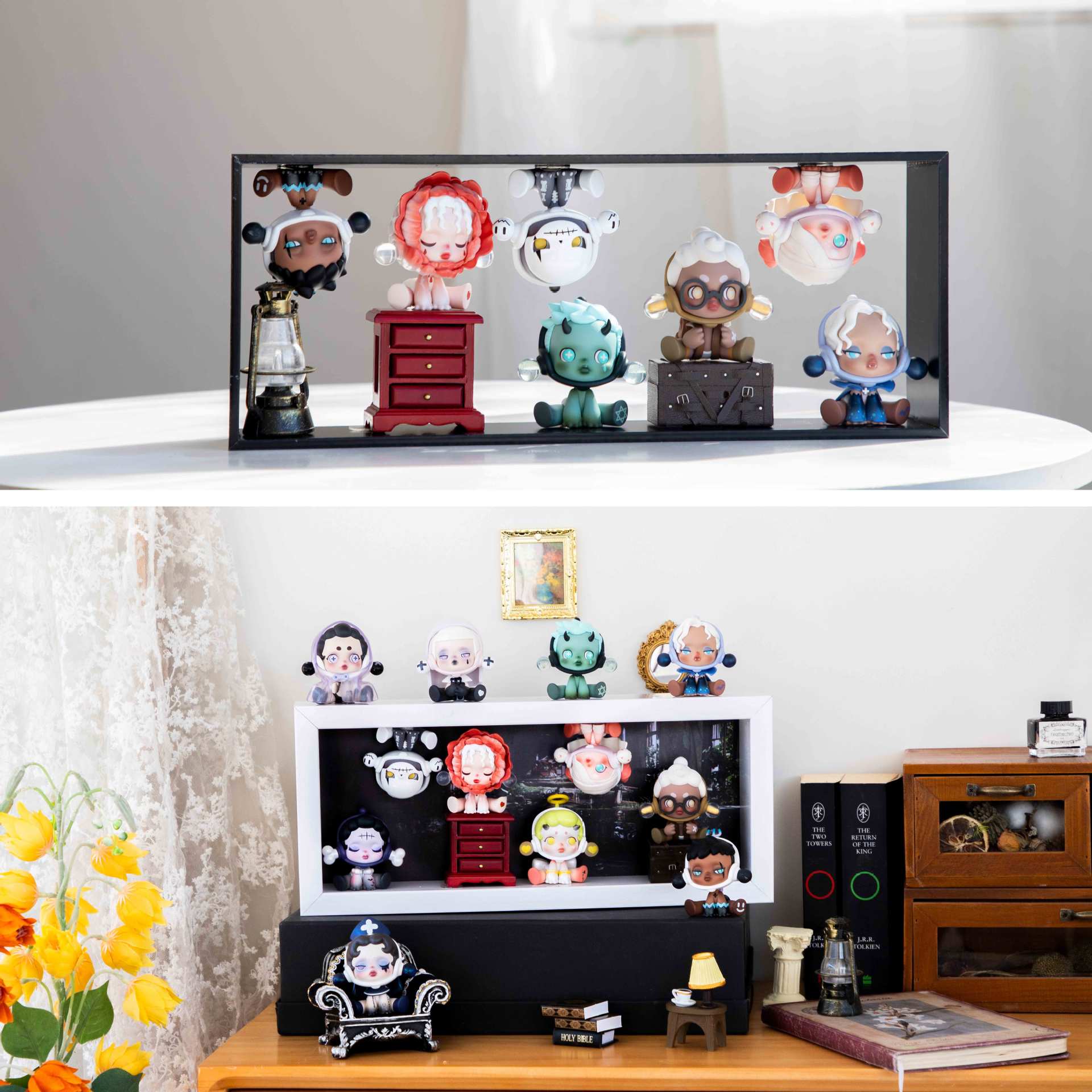 Picture of Bubble Mart Blind Box Storage Photo Frame 10inch Ono DIY Scene Frame Transparent Hollow Desktop Ornament Six 6inch