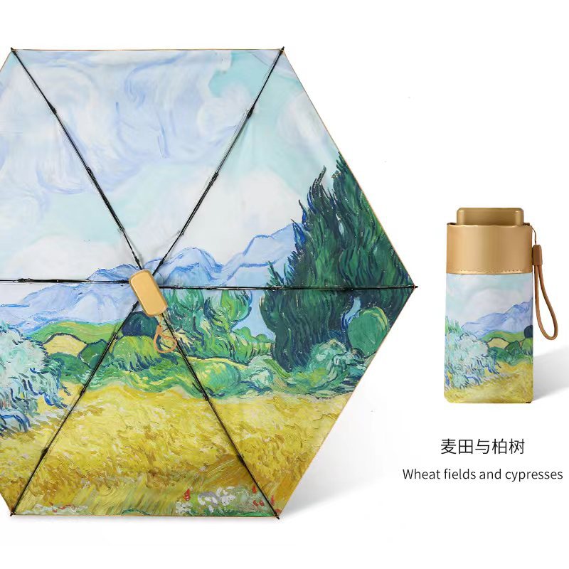 Picture of Manual Parasol with Sun Protection and Uv Protection, Small Gold Umbrella, Flat 40% off Titanium Gold Gift Box, Custom Sun Umbrella, Small and Fresh Style
