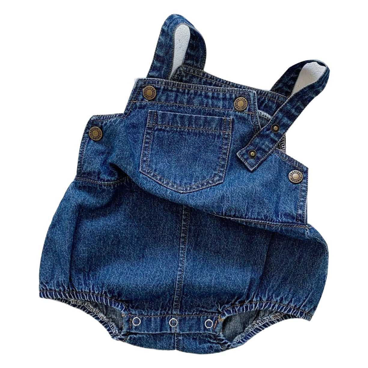 2025 Spring and Summer Baby Denim Bag Fart Clothes 0-3 Years Old Baby Clothes Boys and Girls Cotton Jumpsuits Crawling Clothes