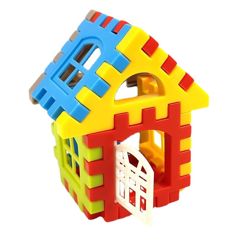 Picture of Children's Large House Building Blocks Toy Square Plastic Educational Puzzle House Large Particles Assembly Toys for 3 to 6 Years Old