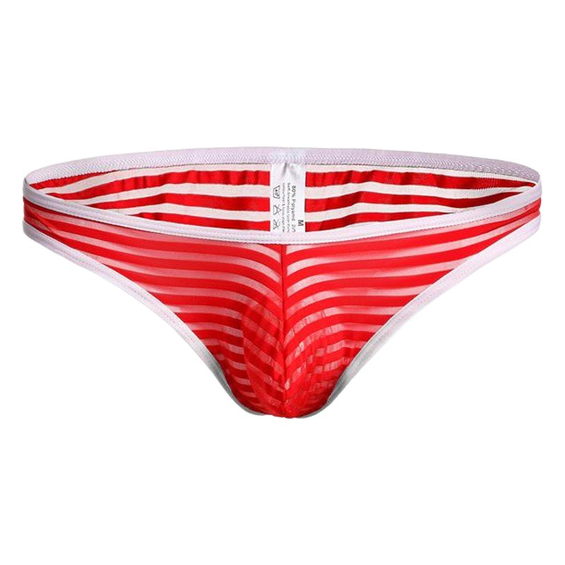 Picture of Underwear men's sexy striped lace mesh bikini low waist briefs ultra-thin summer breathable fashion C603