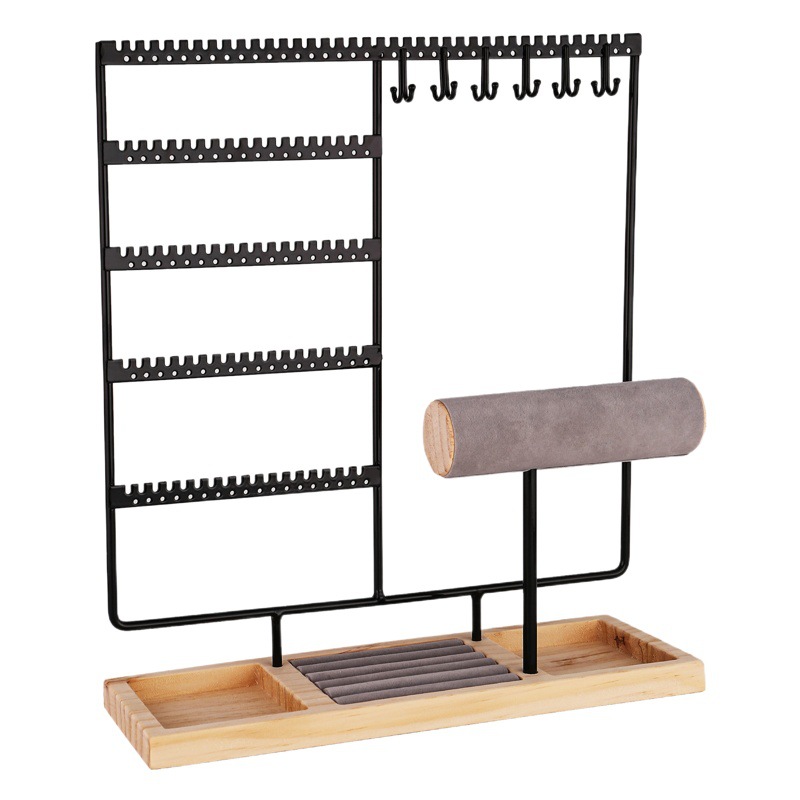 Amazon's Best-Selling Earring Display Stand Necklace Ring Jewelry Bracelet Stand Detachable Wooden Bottom Jewelry Hanger
