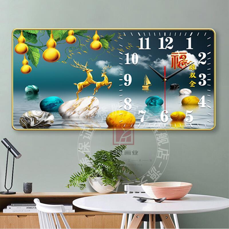 Internet Celebrity Watch Clock Wall-mounted Living Room Decorative Quartz Clock Fashion Modern Simple Creative Crystal Porcelain Painted Silent Wall Clock