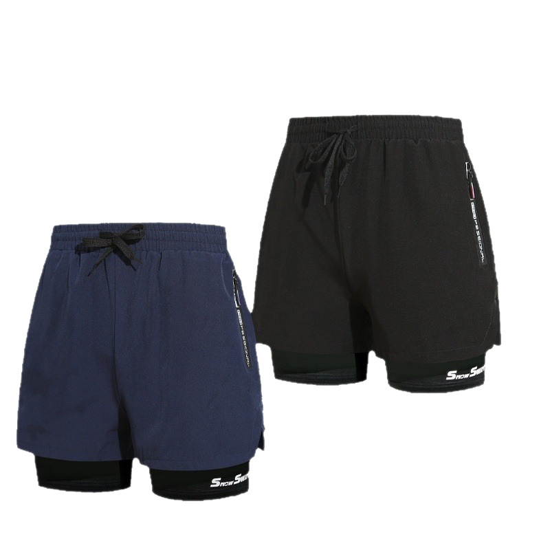 Picture of Men's double-layer swimming trunks boxer adult quick-drying anti-embarrassment swimming trunks beach pants hot spring swimming equipment suit