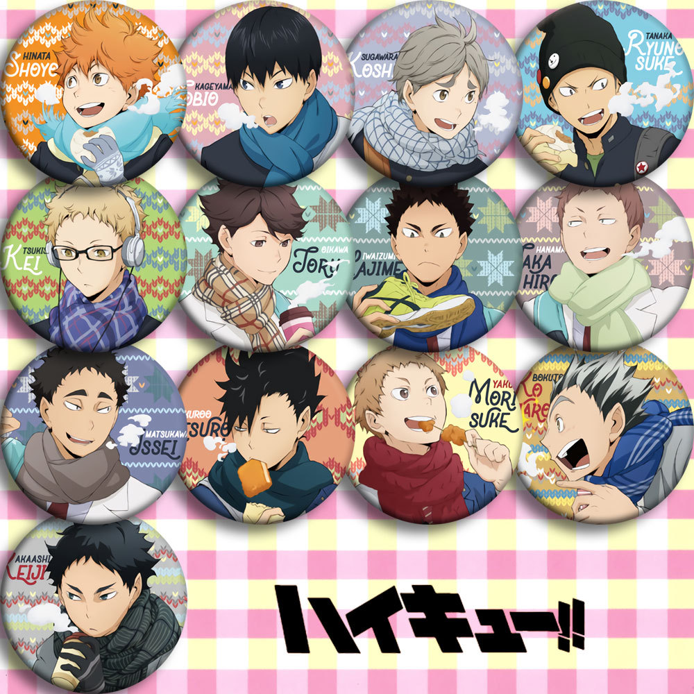 Volleyball Junior Winter Edition Animation Badge Badge 58mm Secondary Peripheral Xiangyang Pendant