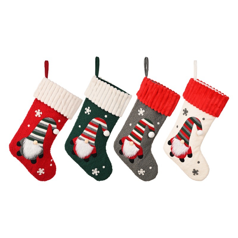 Haobei's New Christmas Decoration Supplies Rudolph Christmas Socks Faceless Doll Gift Bag Cartoon Christmas Socks