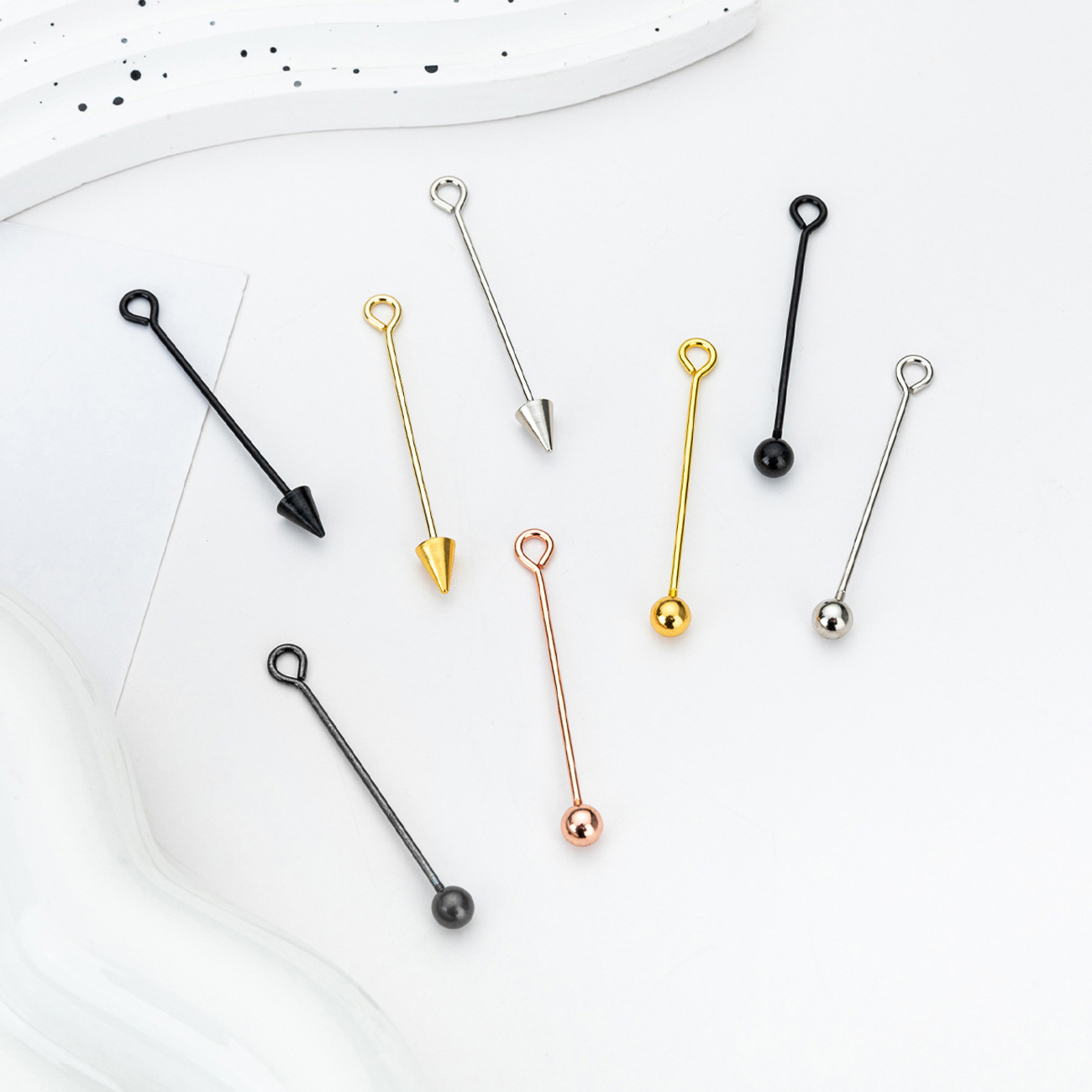 DIY Beaded Rods Can Be Hung with Necklaces, Pendants, Earrings, Jewelry, Multi-Color Metal Cone Beaded Rods, Ready for Sale