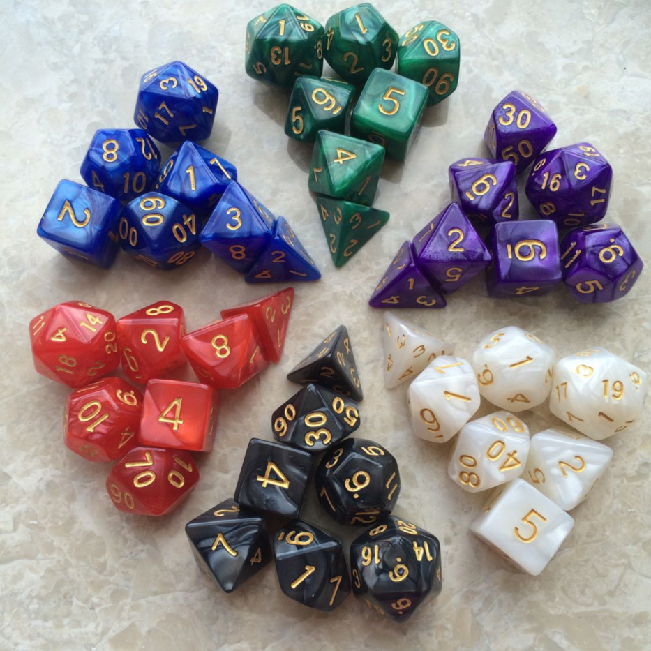 Picture of Multi-sided dice seven-piece Dungeons and Dragons table game dice DND sieve TRPG running group Amazon quick sale