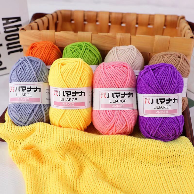 Picture of 4 Strands of Milk Cotton Wool Doll Blanket Baby Baby Sweater Shoes and Hats Crochet DIY Knitted Bag Wholesale